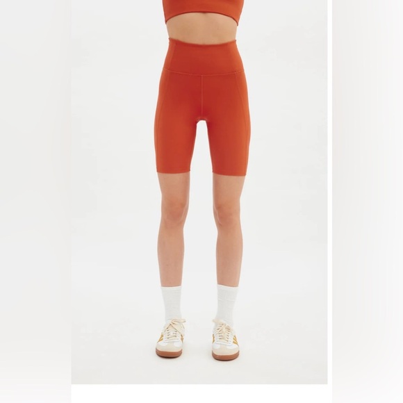 girlfriend collective Pants - Girlfriend collective compressive high rise bike short in azalea orange 4011 XS